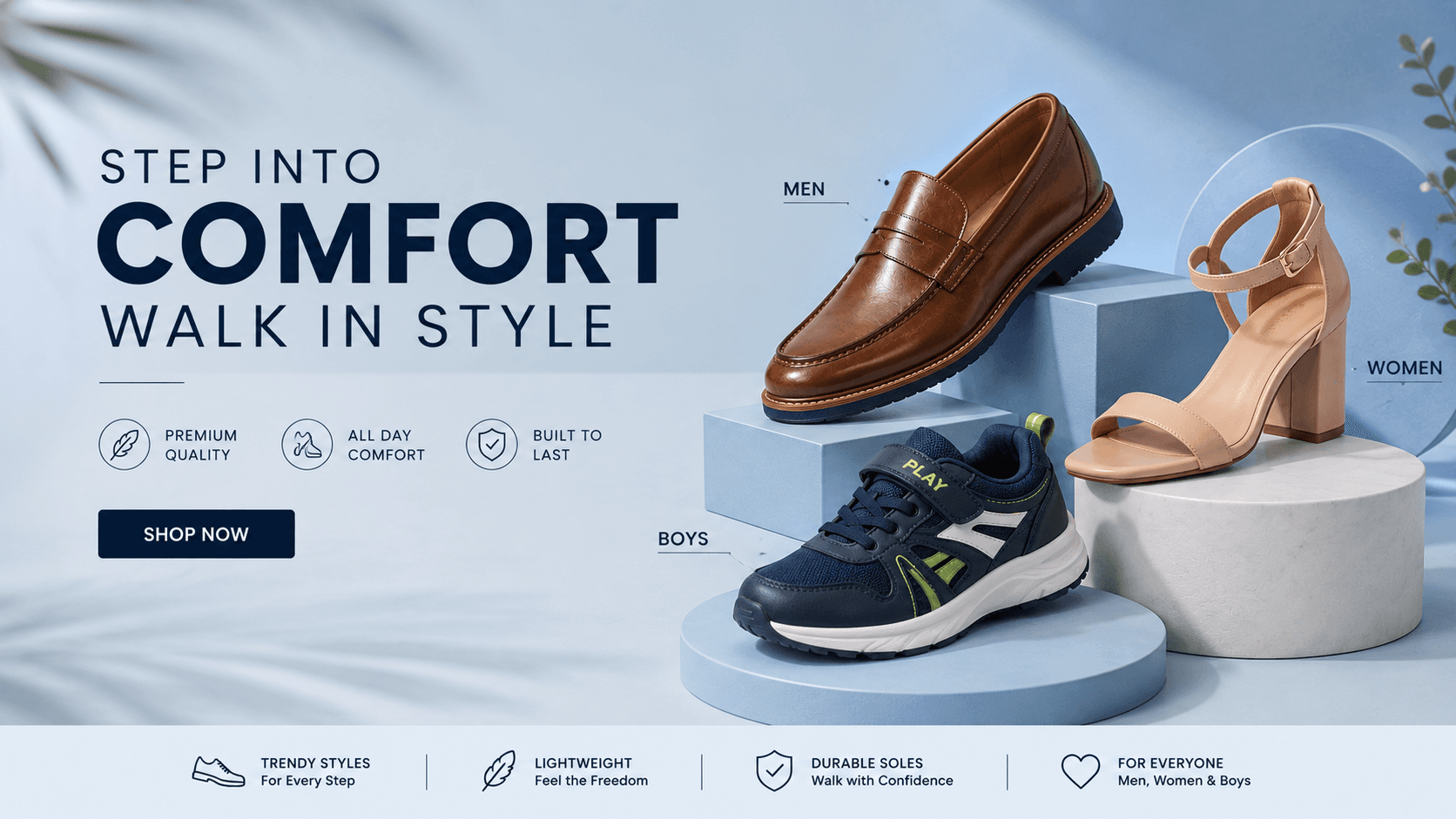 Premium footwear collection for men, women and boys